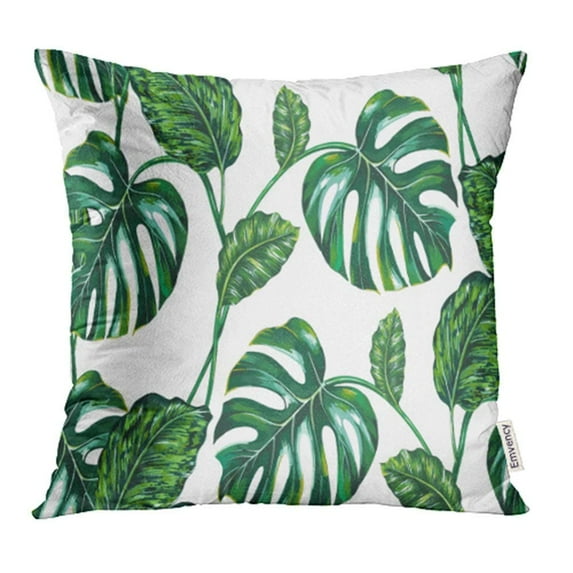 ARHOME Green Miami Tropical Leaves Jungle Leaf Monstera Tree Floral Pattern Botanical Pillow Case Pillow Cover 20x20 inch Throw Pillow Covers