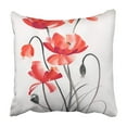 thumbnail image 1 of ARHOME Green Poppy Watercolor Painting of Red Poppies and Stylish Pink Black White Spa Pillowcase 16x16 inch, 1 of 1