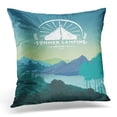 thumbnail image 1 of ARHOME Green Summer Retro Camping Colorful with White Emblem and Beautiful Picturesque Nature Landscape Park Pillow Case Pillow Cover 20x20 inch, 1 of 1
