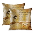 thumbnail image 1 of ARHOME Inspirational Quote on Nature by Maya Angelo Antitique of Little Chickadee Pillowcase Cushion Cases 18x18 inch Set of 2, 1 of 1
