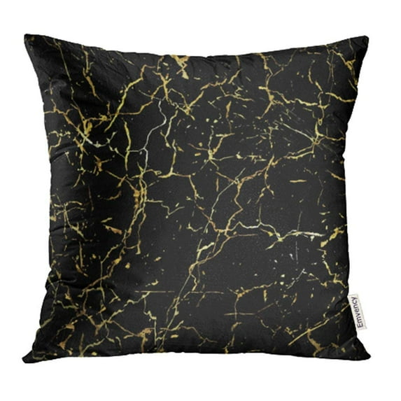 ARHOME Marble Gold Marbling Design for Book Catalog Black Splatter Abstract Brush Crack Pillow Case Pillow Cover 16x16 inch Throw Pillow Covers