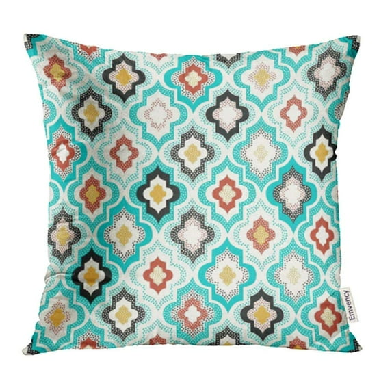 ARHOME Navy Aqua Doodle Dots Geometric Pattern Blue Abstract Arabic Childish Color Creative Pillow Case Pillow Cover 20x20 inch Throw Pillow Covers