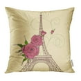 thumbnail image 1 of ARHOME Paris of Eiffel Tower Floral French Text Abstract Architecture City Europe Pillow Case Pillow Cover 20x20 inch Throw Pillow Covers, 1 of 1