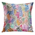 thumbnail image 1 of ARHOME Philately Old Postage Stamps from Various Countries As Collector Pillow Case 18x18 Inches Pillowcase, 1 of 1