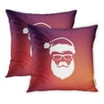 thumbnail image 1 of ARHOME Red Christmas Hipster Santa Claus Silhouette Cool Beard and Glasses Face Pillow Case Pillow Cover 20x20 inch Set of 2, 1 of 1