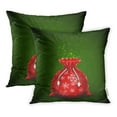 thumbnail image 1 of ARHOME Red Santa Christmas Green Sack Surprise Claus Pillow Case Pillow Cover 18x18 inch Set of 2, 1 of 1