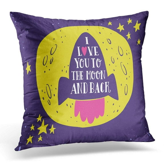 ARHOME Rocket I Love You to The Moon and Back with Romantic Quote This Valentine's Day Save Date Hipster Pillow Case Pillow Cover 20x20 inch