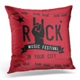 thumbnail image 1 of ARHOME Roll Rock Music Hand Band Concert Emblem Festival Pillows case 20x20 Inches Home Decor Sofa Cushion Cover, 1 of 1