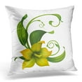 thumbnail image 1 of ARHOME Tropical Creative of Yellow Fantasy Flower and Green Leaves White Painting Pillow Case Pillow Cover 20x20 inch, 1 of 1