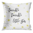 thumbnail image 1 of ARHOME Twinkle Little Star Lettering Lullaby Quote Nursery with Golden on White Childish for Baby Rooms Pillow Case 20x20 Inches Pillowcase, 1 of 1