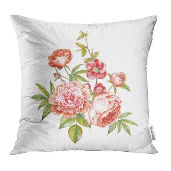 ARHOME Vintage Garland Blooming Roses Peonies Sakura Sign Flower Over Pillowcase Cushion Cases 16x16 inch