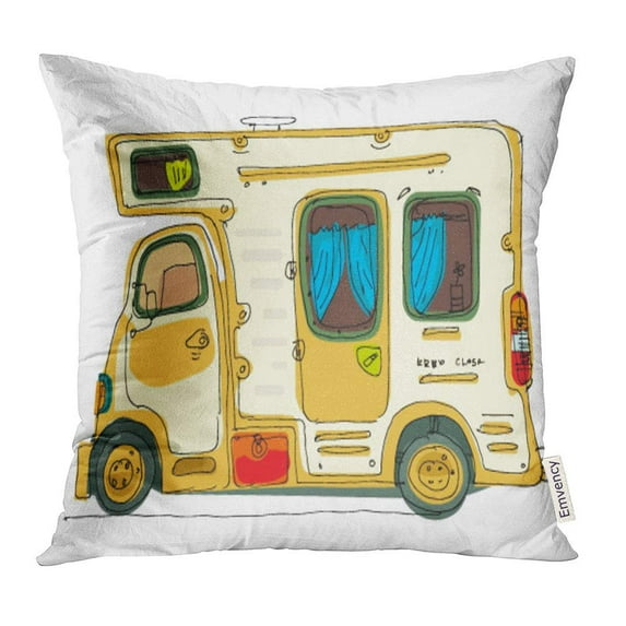 ARHOME Vintage Motorhome Caravan Trailer Camper Motor Pillow Case 16x16 Inches Pillowcase