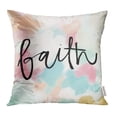 thumbnail image 1 of ARHOME Watercolor Brush Faith Modern Cursive Wall Calligraphy Brush Lettering Calligraphy Pillow Case Pillow Cover 18x18 inch Throw Pillow Covers, 1 of 1