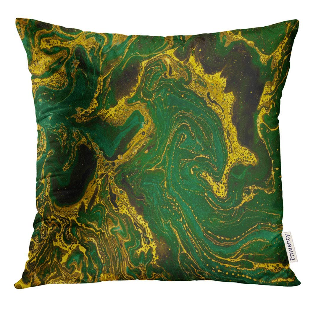 ARHOME Watercolor Gold Marble Abstract Mineral Green Golden Waves Emerald Pillow Case 16x16 Inches Pillowcase Walmart