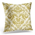 thumbnail image 1 of ARHOME White Abstract Classic Golden Pattern Damask Orient Vintage Yellow Gold Throw Pillow Case Pillow Cover Sofa Home Decor 16x16 Inches, 1 of 1