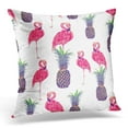 thumbnail image 1 of ARHOME Wildlife Pink Flamingos Exotic Birds Pineapples Tropical Pattern Allover Pillow Case Pillow Cover 20x20 inch, 1 of 1