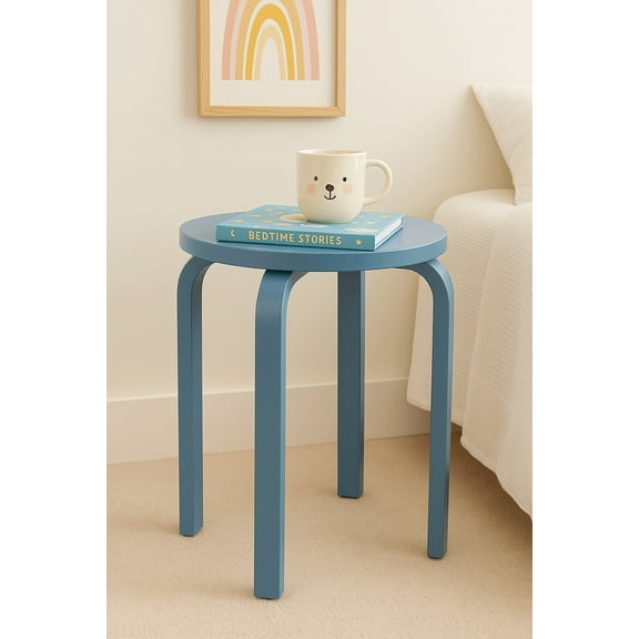 Mainstays Kids Wood Nightstand Side Table, Bluestone