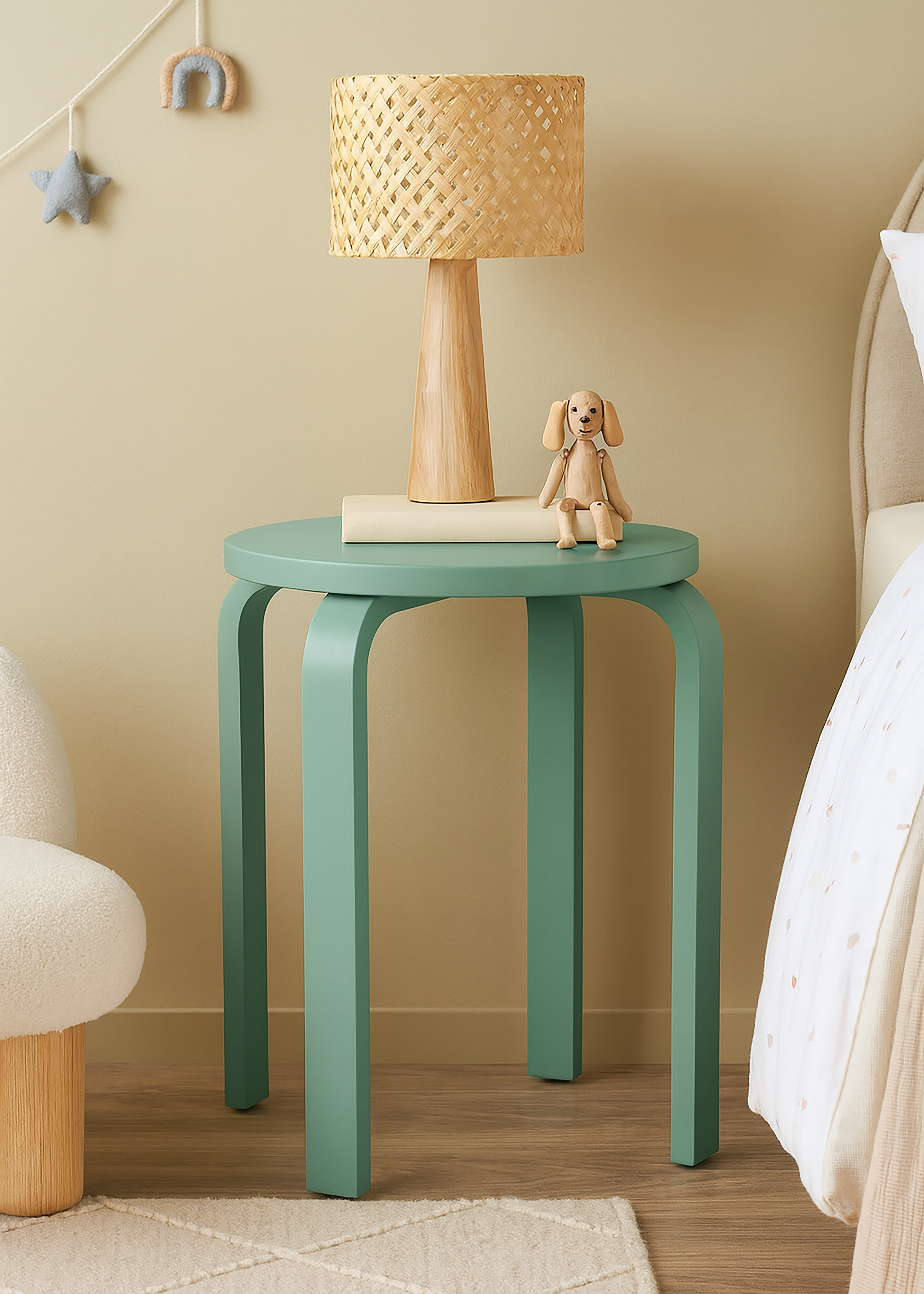 Mainstays Kids Wood Side Table, Frosty Spruce