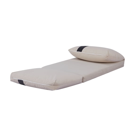 ARIA Modern Floor Sofa Bed for Adults & Pets, Beige Corduroy, 6-Pos Adjustable, 5-Sec Foldable, Space-Saving for Small Apartments, Dorms, Studio Corners