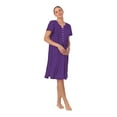 thumbnail image 1 of Aria Women’s Short Sleeve Split Neck Sweater Knit Nightgown, Sizes XS-5X, 1 of 7