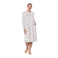 thumbnail image 1 of Aria Women’s Long Sleeve Stretch Velour 44" Sleepwear Nightgown, Sizes XS-5X, 1 of 7