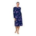 thumbnail image 1 of Aria Women’s Long Sleeve Stretch Velour 44" Sleepwear Nightgown, Sizes XS-5X, 1 of 7