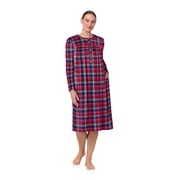 Aria Women’s Long Sleeve Stretch Velour 44" Sleepwear Nightgown, Sizes XS-5X