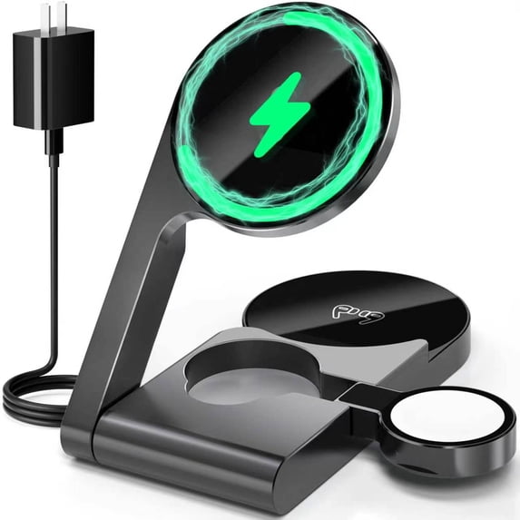 ARIAGLINT 3-in-1 Wireless Charger, 20W Fast Charging Stand Compatible with iPhone, Apple Watch & AirPods, Portable Charging Station for Home, Office and Travel