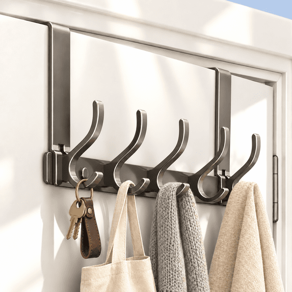 ARIAGLINT Over Door Hooks, 1 Pack Towel Rack for Bathroom with 10 Coat ...