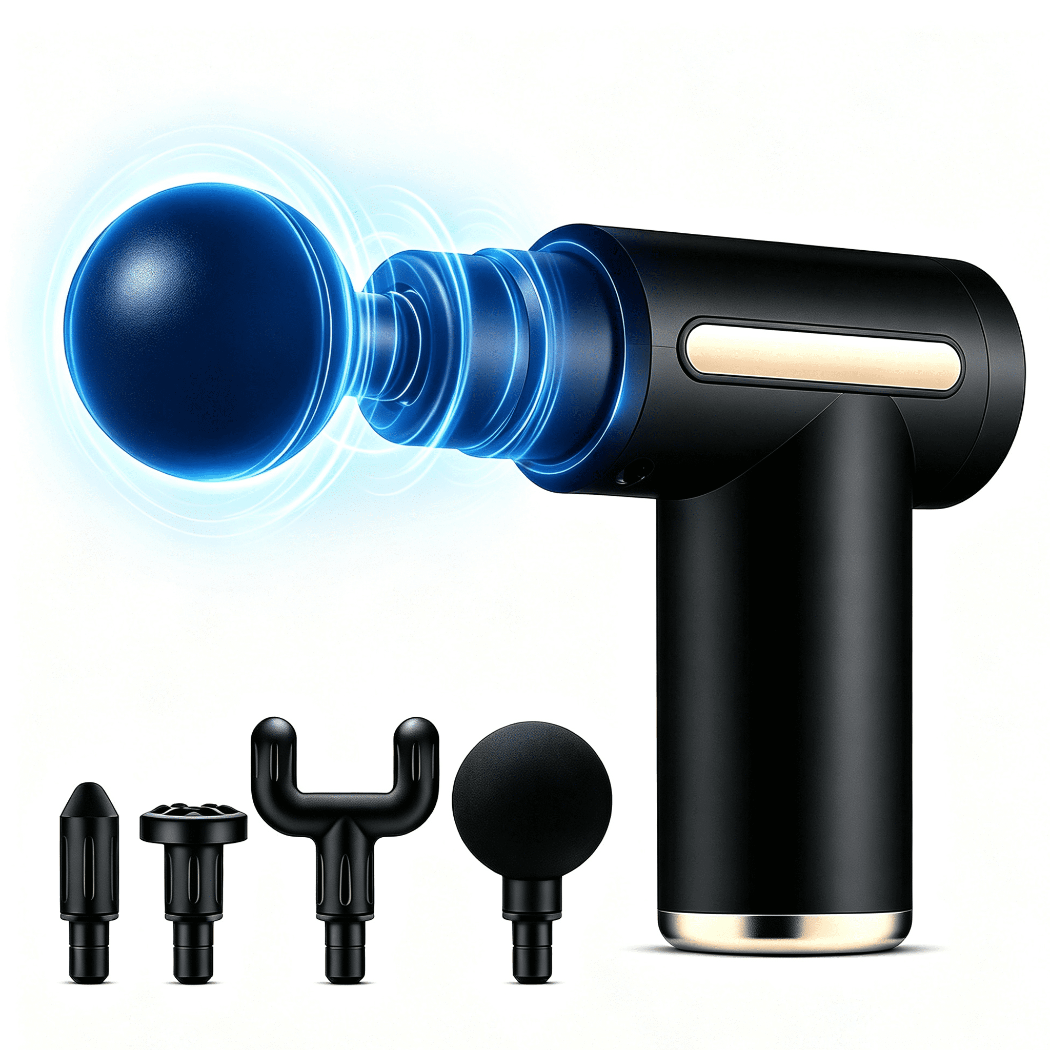 ARIAGLINT Mini Portable Deep Tissue Massage Gun with 4 Massage Heads Quiet Muscle Fascia Gun for Travel Workout OfficeGifts