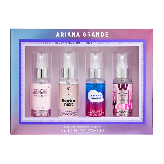 Ariana Grande 4pc Body Mist Coffret for Women, 1.7 oz (Thank U Next, Cloud, Sweet Like Candy, Mod Blush)