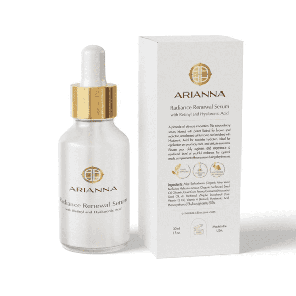 Arianna Skincare Radiance Renewal Serum, Anti-Aging, Retinol and Hyaluronic Acid
