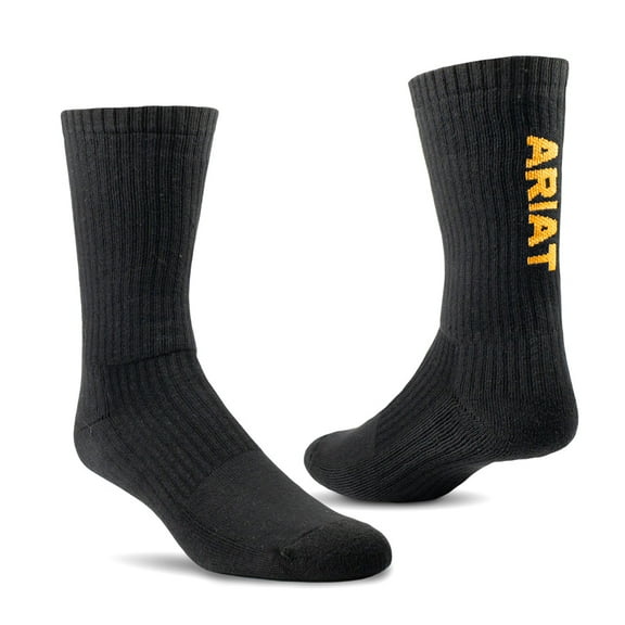 ARIAT Cotton Crew, 3-Pair Pack, Color: Black, Size: XL (AR2239-002-XL)