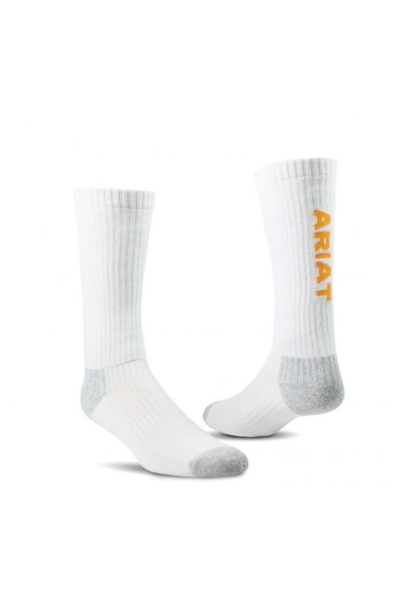 Cotton Mid Calf, 3-Pair Pack, Color: White, Size: XL (AR2294-100-XL)