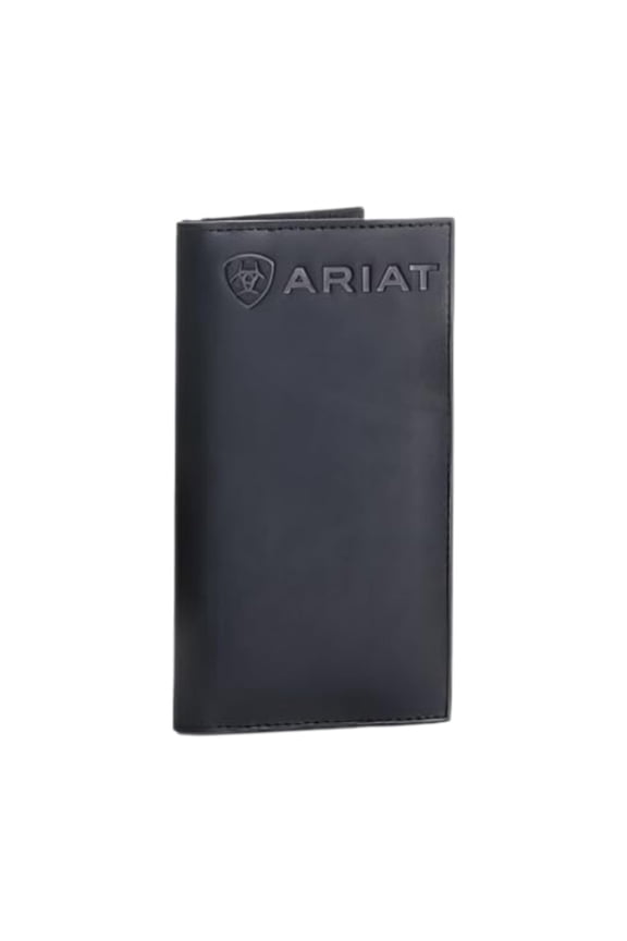 Men's Black Leather Bifold Wallet with Embossed Logo Y101