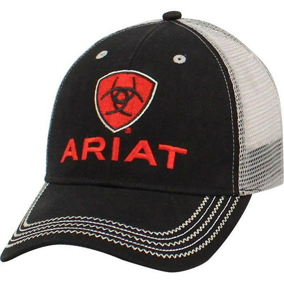 ARIAT Men s Black Red Gray Mesh Hat