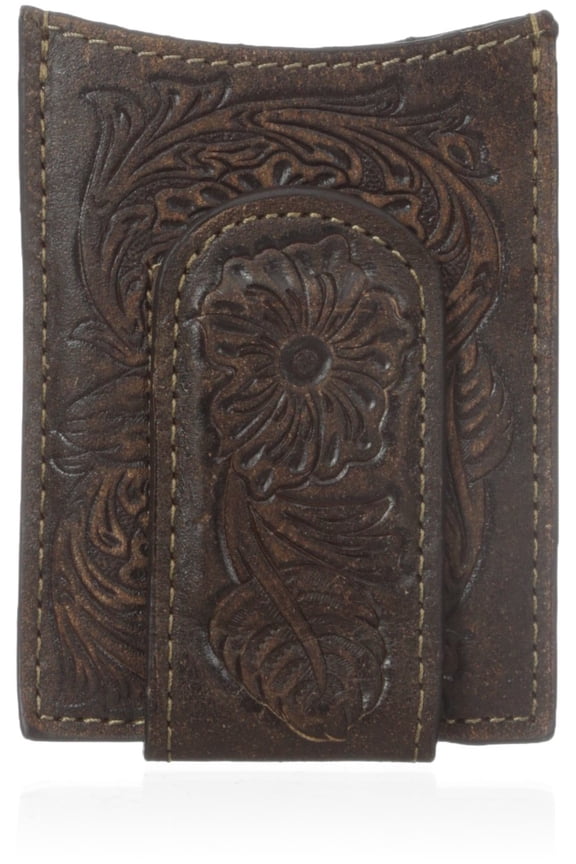 Men's Floral Money Clip, Brown, One Size A101