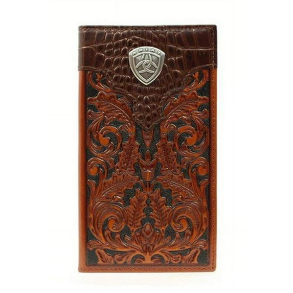 ARIAT Men's Oak Embossed Rodeo Wallet