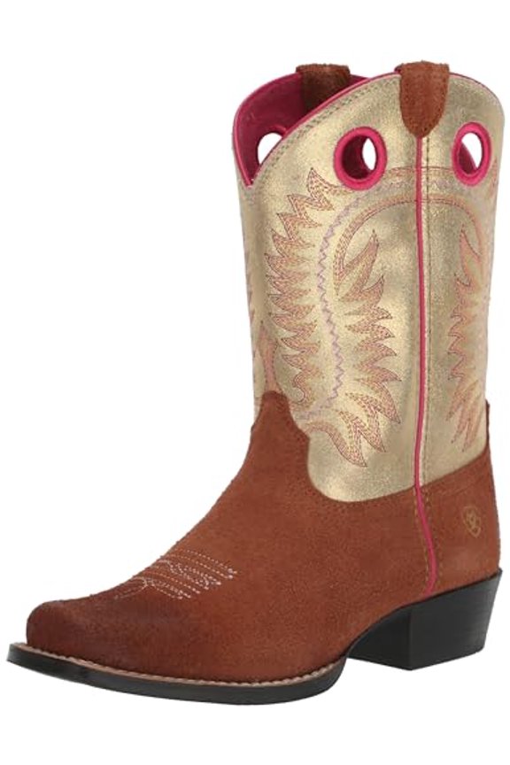 UNISEX KIDS' DERBY MONROE BOOT SIZE YOUTH 3 TERRA ROUGHOUT/ GOLD METALLIC