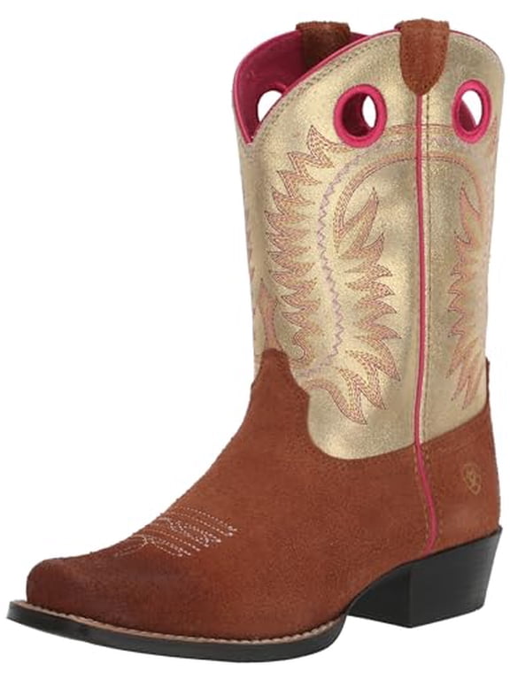 UNISEX KIDS' DERBY MONROE BOOT SIZE YOUTH 3 TERRA ROUGHOUT/ GOLD METALLIC