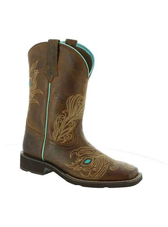 ARIAT Youth Bright Eyes II Western Boots - Kids' Full-Grain Leather Cowboy Boots With Wide Square Toe