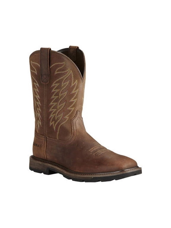 WORK Mens 10" Groundbreaker Soft Toe Work Boot Brown - 10020059 BROWN
