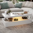 thumbnail image 1 of ARICOEASY LED White Coffee Table with 16 Colors LED Lights for Living Room and Home Office, 1 of 6