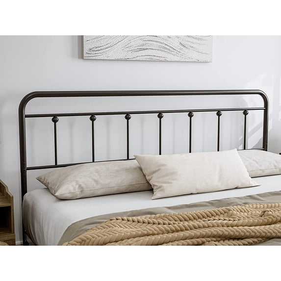 ARICOEASY Metal King Size Headboard with Height Adjustable for Bedroom, Black
