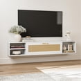 thumbnail image 1 of ARICOEASY Minimalist Floating TV Stand for up to 75" with Storage Cabinet Door for Living Room, White, 1 of 7