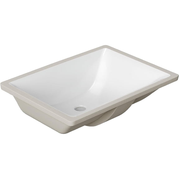 ARIEL 15.13" x 20.25" Rectangle Undermount Bathroom Sink, Rectangular Basin, Porcelain UPC Certified Material, Overflow-Proof, Modern Design