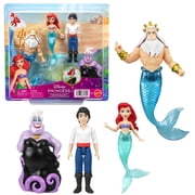 Disney Princess Ariel Character Set with 4 Small Dolls Inspired by The Little Mermaid Movie
