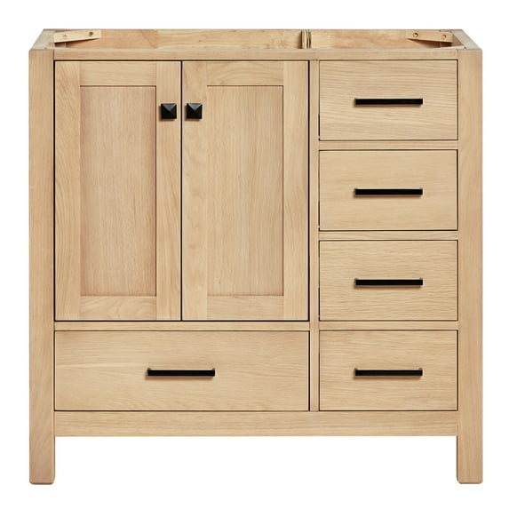 Ariel Cambridge 36 Inch Single Sink Base Cabinet In Oak