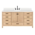thumbnail image 1 of ARIEL CAMBRIDGE 67 Inch Single Oval Sink Bathroom Vanity With Pure White Quartz Countertop 1.5 Inch Edge In Oak, 1 of 7