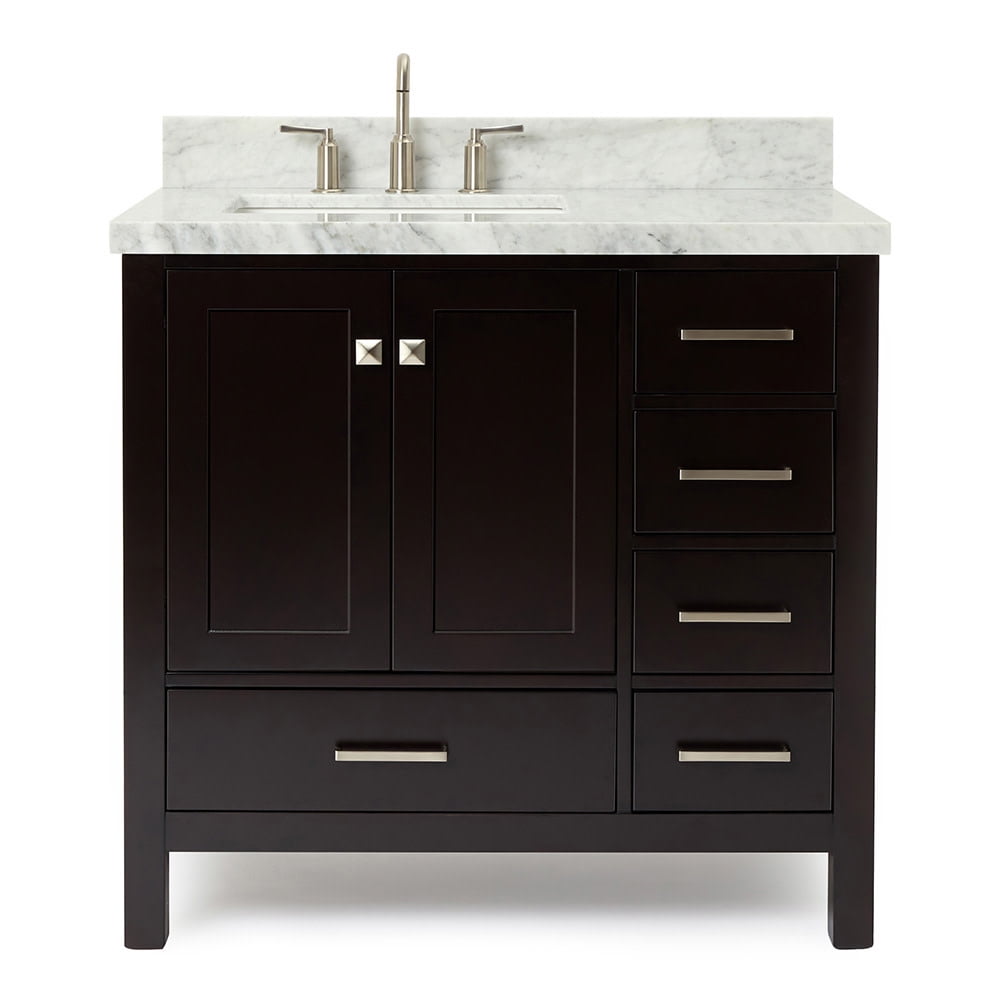 Ariel A037SLCWRVOESP Cambridge 37" Free Standing Single Basin Vanity Set - Brown